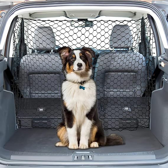 Net Dog Guard for Car Boot, 120cmx70cm Dog Car Barrier Net Pet