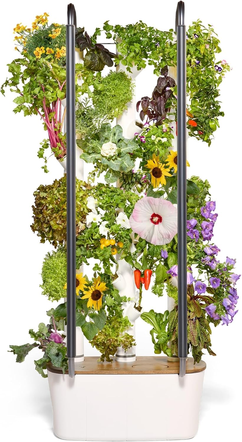 Gardyn 4.0 Vertical Hydroponics Growing System Kit - 30 Non-GMO Plants, Herbs, Vegetables - Smart Tower Garden - Hydroponic Herb Garden Planter Indoor Kit - Indoor Gardening System wLED Grow Lights