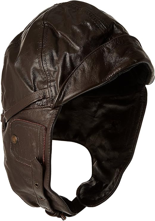Mil-Tec Men's Leather Aviator Cap