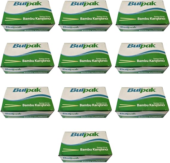 Burpak Tahta Ahşap Bambu Çay Kahve Karıştırıcı Çubuk Kaşık - 11 Cm. - 400 Adetlik 10 Paket