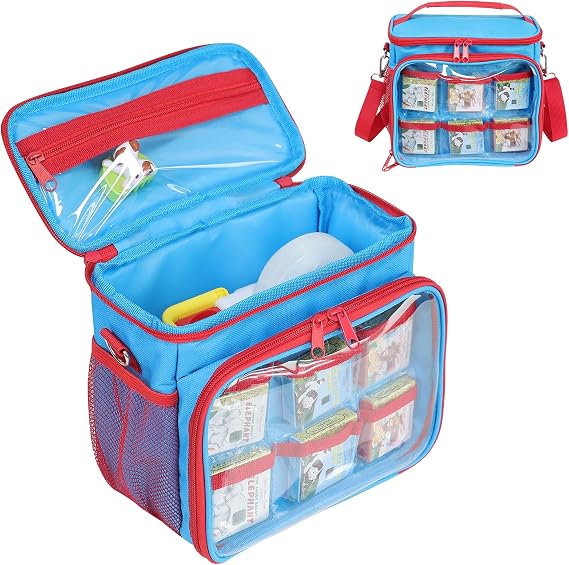Carrying Case Compatible with Little Tikes Story Dream Machine Books Starter Set,Organizer for Little Tikes Projector Storybook Audio Playback and Character Series,Bag Only (blue & rad)
