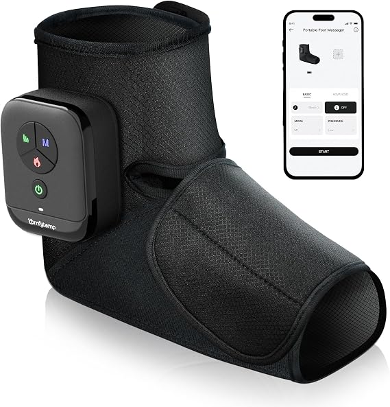 Comfytemp Taşınabilir Ayak Masaj Cihazı, Baba Anne Erkek Kadın için Doğum Günü Hediyeleri, Plantar Fasiit için Akülü Ayak Bileği Masajı, Şişlik, Dolaşım için Sıkıştırma Botu (1 Paket, 6 ila 10 Bedene