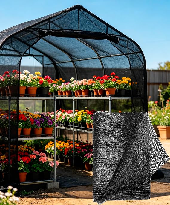 E.share 40%-50% Black Shade Cloth for Garden, 3x10FT Sun Block Mesh Tarp