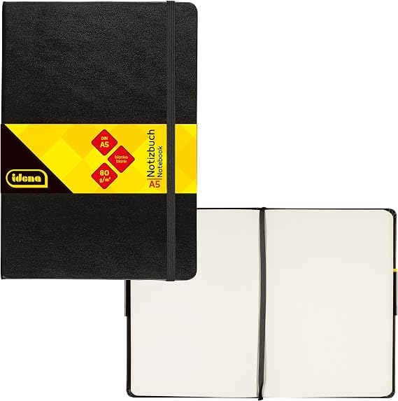 Idena 10054 A5 blank notebook black
