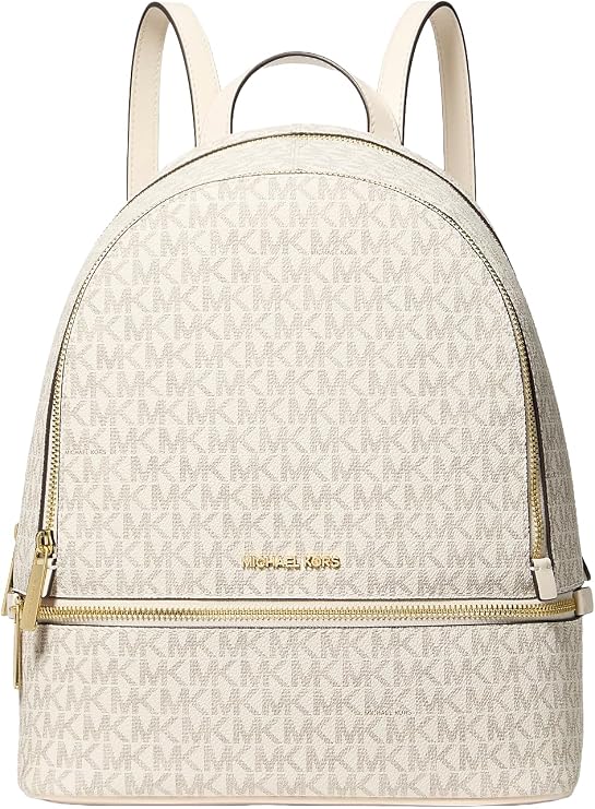 Michael Kors Rhea Medium Signature Logo Backpack Light Cream Multi