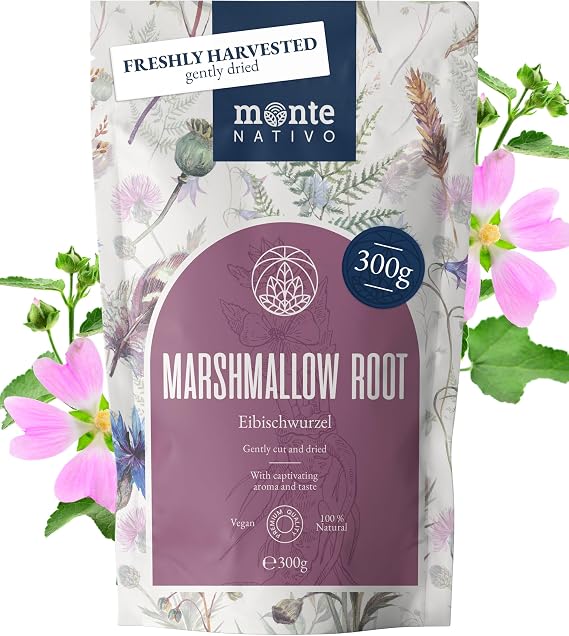 Marshmallow Root Tea Monte Nativo (300g) - Marshmallow Root Gently Dried | Loose tea 100% natural and without additives - Aromatic herbal tea for a delicious infusion
