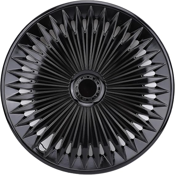 Ejoyous Hubcaps 16 Inch, ABS Plastic Snap On Wheel Covers, Stylish Silver Black, Replacement for SUVs and Corsa AX (Black)