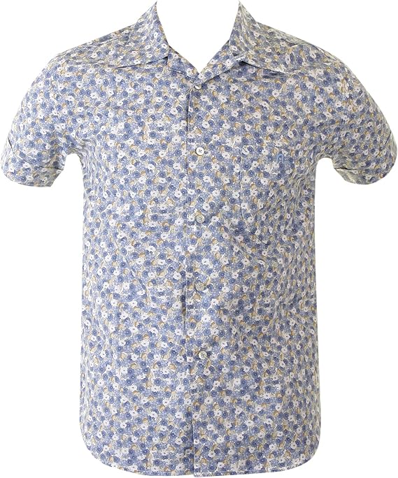 EVISU Deluxe 1 Pocket Early Original Genuine Rare ES03MSS22A TE09 Ink Blue Flowered Shirt EVIS0140