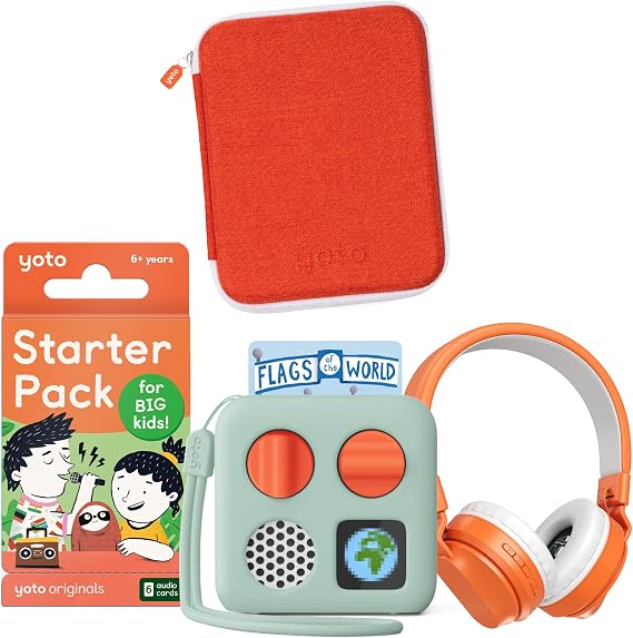 Yoto Mini (2024 Ed.) Kids Audio Player + Big Kids Pack + Headphones