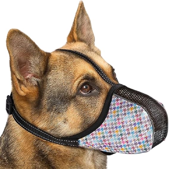 Soft Muzzle Soft Covered Air Mesh Allows Panting Anti-Barking Anti-