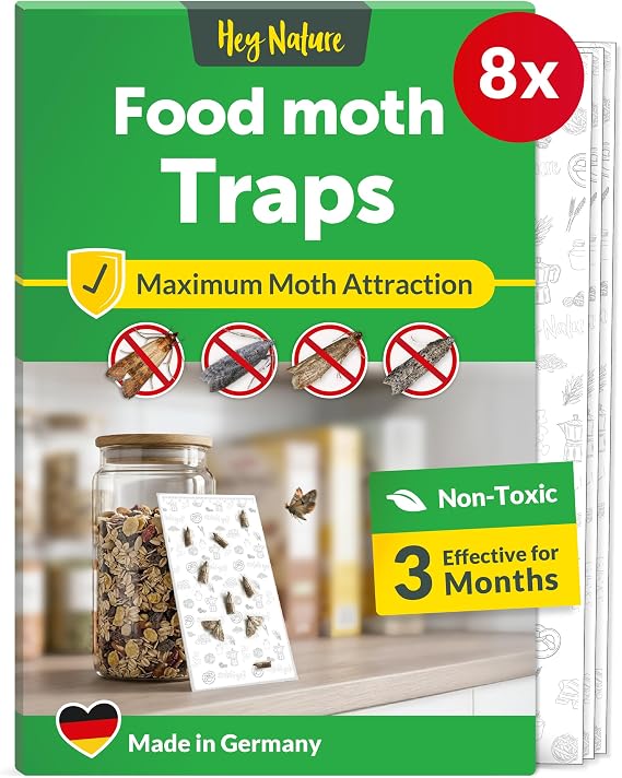 Hey Nature Pantry Moth Traps, 8 Pack, Non-Toxic Food Moth Traps