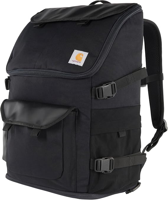 Carhartt Unisex's 35l Nylon Workday Backpack, Durable Water-Resistant Pack with 15" Laptop Sleeve and Adjustable Shoulder Straps, Black, One Size