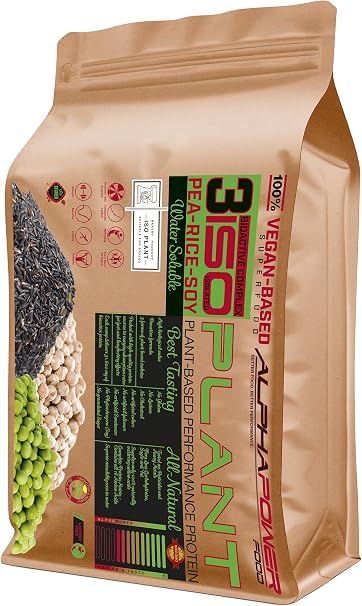 Vegan Vegetable Lactose-free Protein Powder Protein Powder Shake No Artificial Sweeteners Sugar Brown Rice Peas Soy Isolate 2 kg Natural Chocolate Coconut