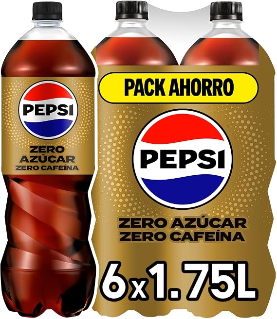 Pepsi Zero Caffeine Free Zero Sugar Zero Calorie Cola Soda - 1.75 Liter 6 Bottle Packs - 10.5 Liter Total