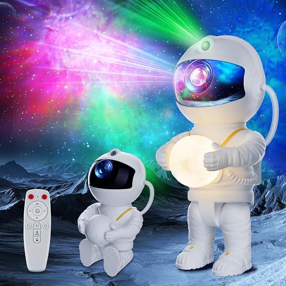Star Projector, LED Astronaut Projector Galaxy, 8 Light Modes Projection Lamp, 360° Rotation and Remote Control Projector Night Light for Bedroom, Gifts for Child Adult