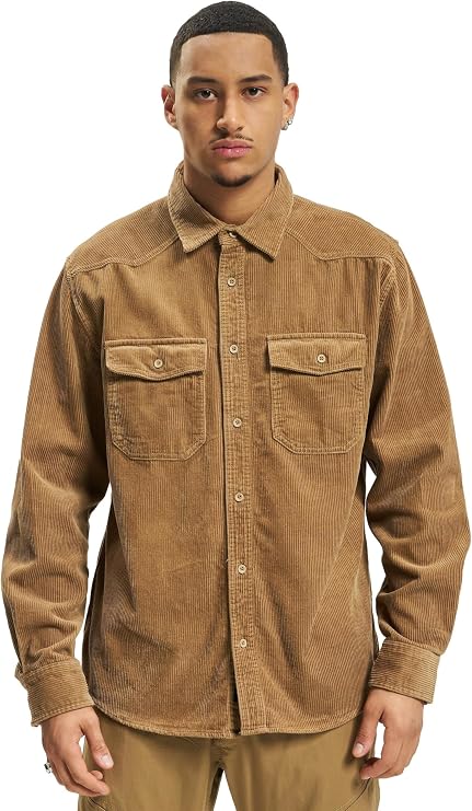 Brandit Men's Corduroy Classic Shirt Long Sleeve Dress