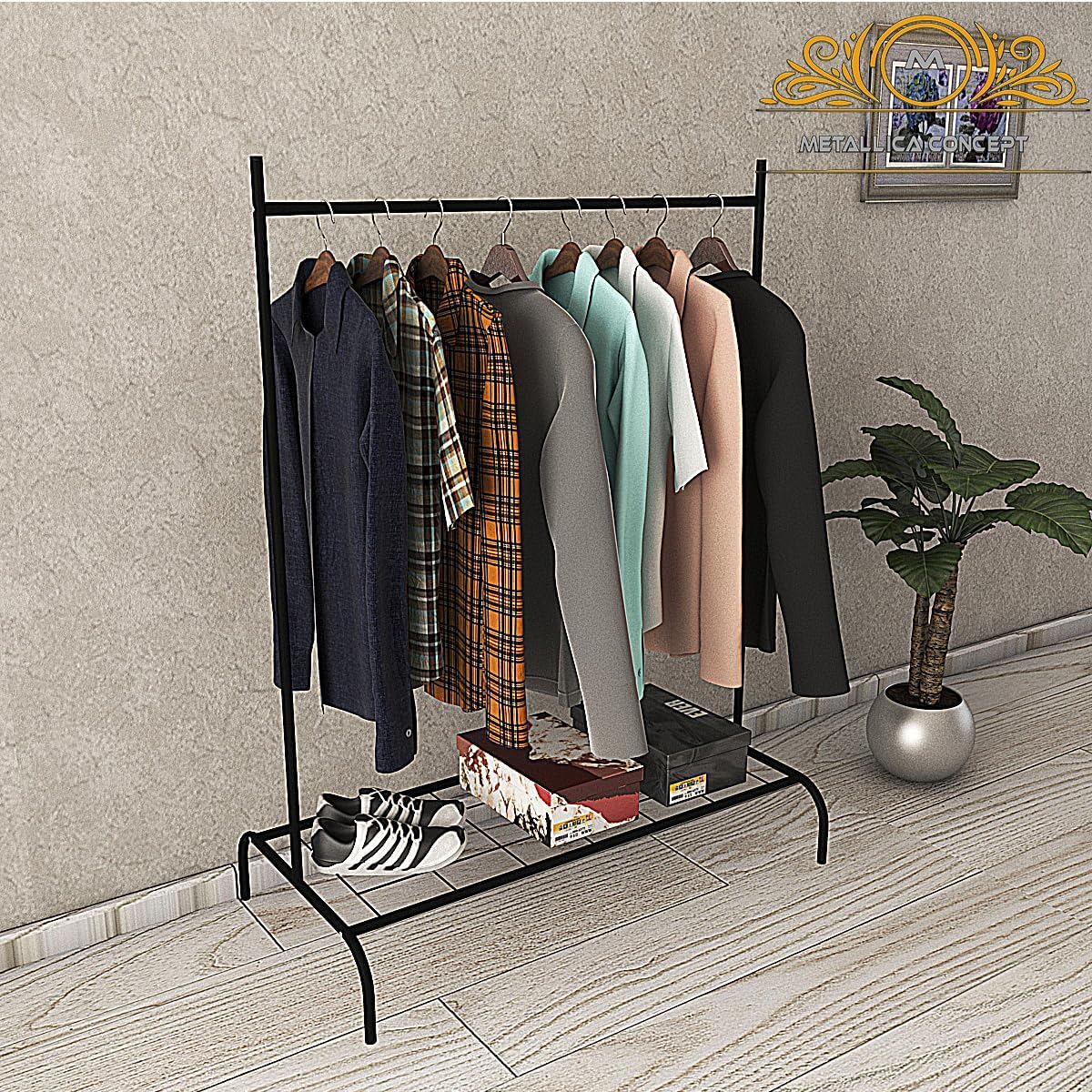 Rectangular Black Dress Hanger Garment With Garment Hanger