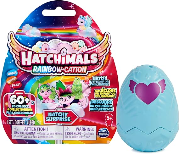 Hatchimals Rainbowcation Family Surprise Single Pack with 1 Little Kid CollEGGtibles Collectible Figure or 2 Babies, Surprise Toy for Girls from 5 Years