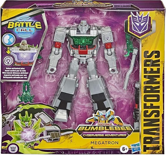 Transformers Bumblebee Cyberverse Adventures Battle Call Trooper Class Megatron, Voice Activated Energon Power Lights, Ages 6 and Up, 5.5-inch