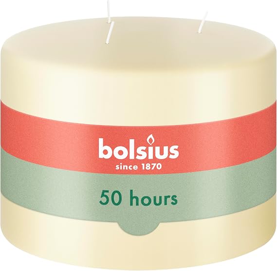 BOLSIUS Large 3 wick Candle, 10 x 15 cm ,#34;Ivory" 103618810105