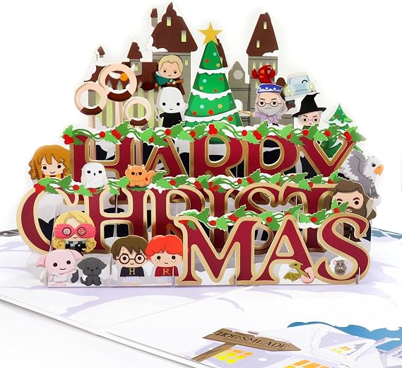 Cardology - Harry Potter Christmas Pop-Up Card | 3D Christmas Greeting for Wizarding World Fans