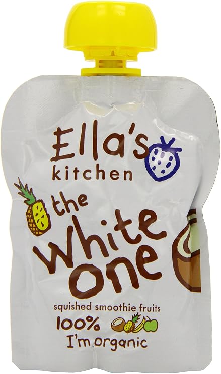 Ella's Kitchen Organic The White One Smoothie Fruit, 4 x 90g