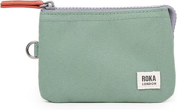 ROKA London Carnaby Small Ripstop Purse Wallet – Lightweight Secure Zip Compartments & Durable Nylon Design (Frost)