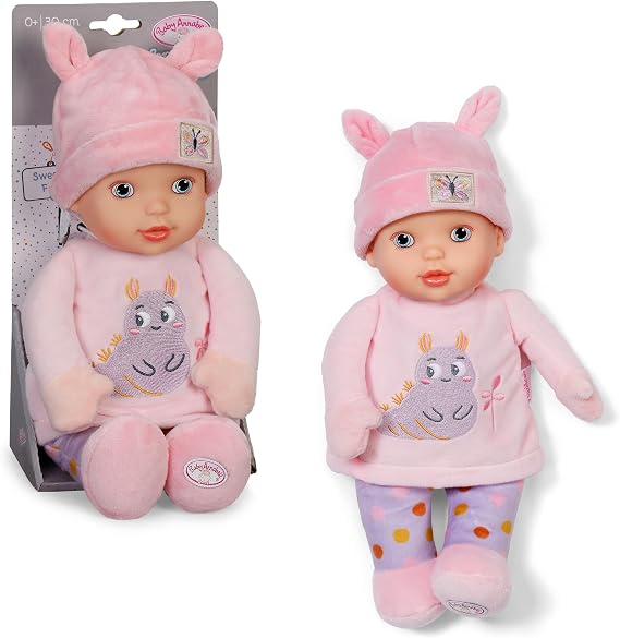Baby Annabell for babies 30cm Sweetie Pink soft body doll with rattle- Suitable from birth (updated design)
