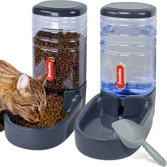 Automatic Pet Feeder Small&Medium Pets Automatic Food Feeder and Waterer Set 3.8L, Travel Supply Feeder and Water Dispenser for Dogs Cats Pets Animals