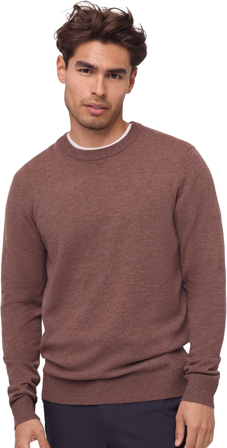 DANISH ENDURANCE Merino Wool Jumper with Cashmere Blend, Premium Knit Crew Neck Pullover, Luxuriously Soft, for Men