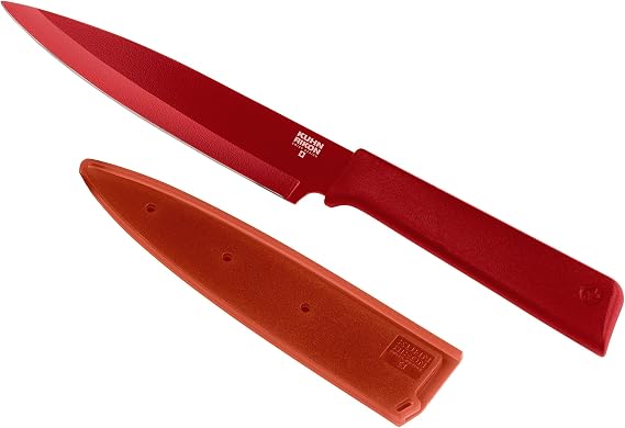 Kuhn Rikon 26641 Colori+ Non-Stick Utility Knife, Red, Stainless Steel