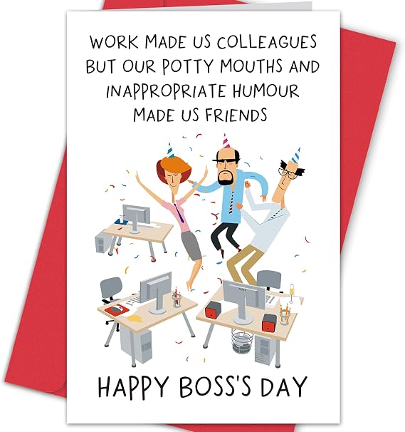 Happy Boss Day Card、従業員からの面白いボスの日のギフト、ボスの日の男性女性へのギフト、チームの上司への感謝カード