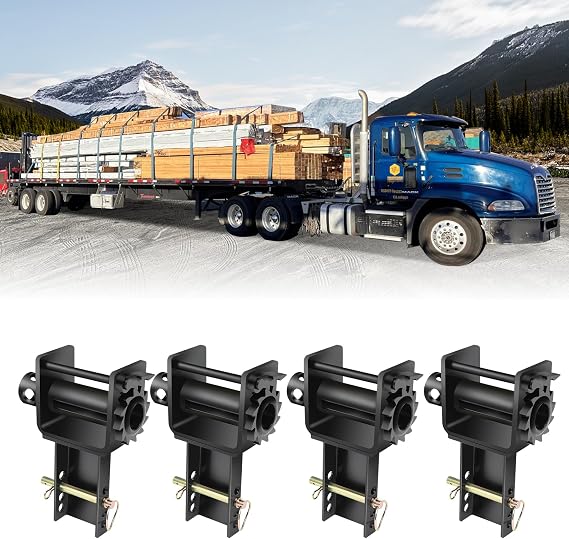 Trailer Stake Pocket Winch, Winch Flatbed Utility Capacity 16200 Lbs and 5400 Lbs Load Limit for Flatbed Trailer Trucks Winches- 4Pack