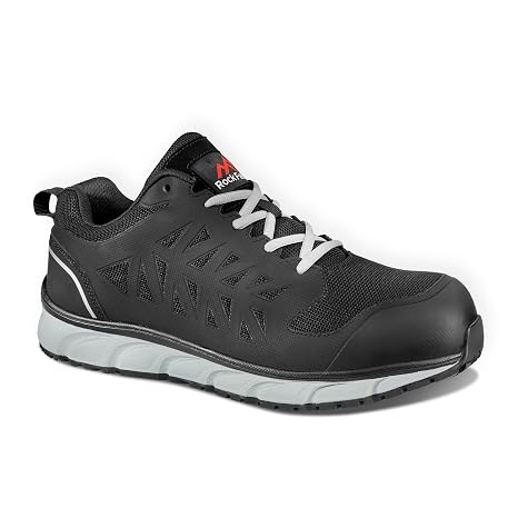 Rock Fall Fly Lightweight Safety Steel Toe Cap Safety Trainer Unisex, Water Repellent Safety Boots, SRC Slip Rated Work, Lightweight and Breathable UK 9