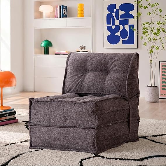 homedius Mocca Buklet Dekoratif Yataklı Koltuk Tek Kişilik Antrasit Tek