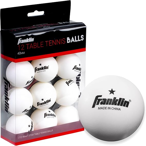 Franklin Sports Table Tennis Balls - White Table Tennis Balls - Official 40mm Size + Weight - One Star Professional Balls - 6 Pack Table Tennis Balls