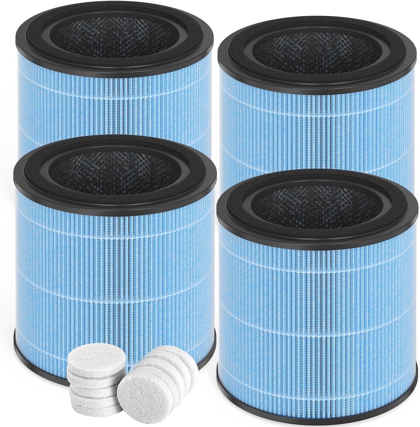 4 Pack True HEPA Replacement Filter Compatible with AIRTOK AP0601 Purifier, Part # AP0601-RF