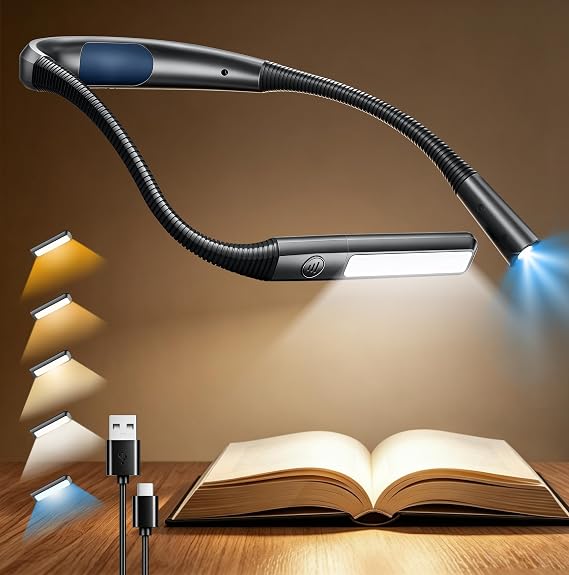 Glocusent Okuma lambası boyun, yüksek parlaklık okuma lambası, kitap için, 360° okuma ışığı [Enerji Sınıfı B]