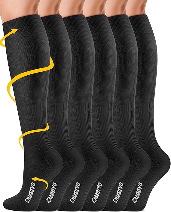 CAMBIVO Compression Socks Women Men 3 Pairs, Compression Socks 20-30 mmHg
