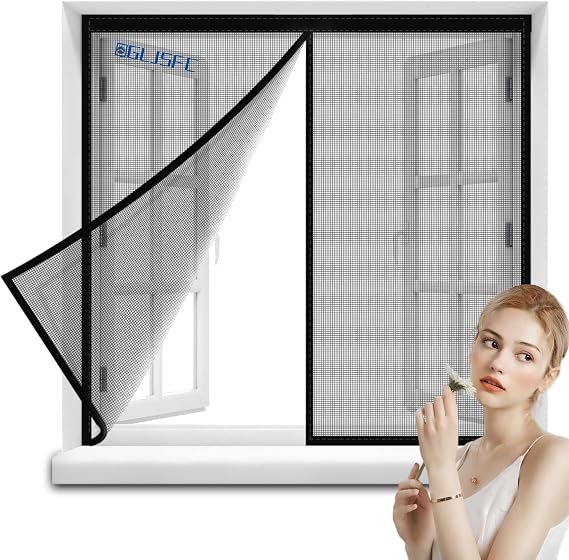 Window Screen Mesh 150x230cm Fiberglass Screen Replacement Mesh, Warehouse Fiberglass Window and Door Screen Mesh for Patio and Window Black