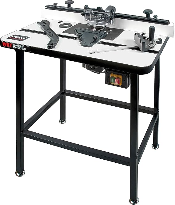 Trend WRT Workshop Router Table, Free Standing Design for Fixed Workstations, Laminated Table Surface with Adjustable Fence and Dust Extraction Port, 240V, WRT