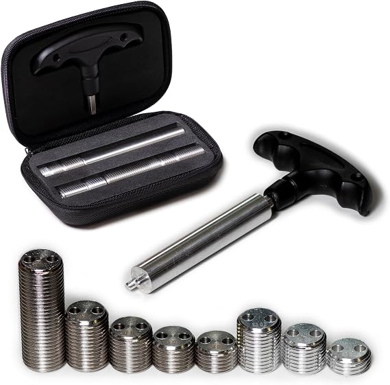 Weight Kit for Predator Pool Billiard Cues: 8 Weight Bolts + Stainless Steel Tool with Detachable Handle