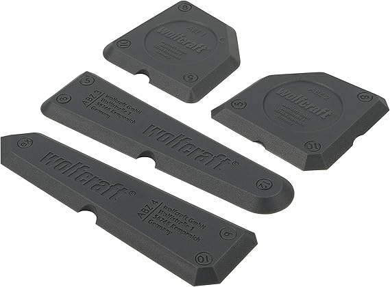 wolfcraft 4330000 Joint Smoother Set of 4 for Silicone and Acrylic Edge Profiles 90°/45° Radii 5-12 mm Elastic TPU Plastic