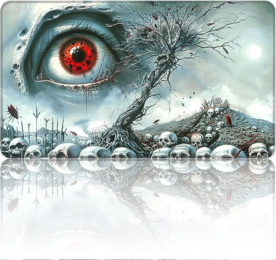 New Qindaiwen playmat, Size 23.6x13.7 Inch Game Mats, The Devil's Eye TCG CCG OCG Trading Card Game Mat, Master Rule Duel Field
