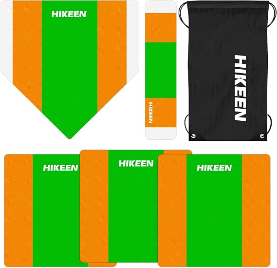 Hikeen Baseball & Softball Base Set, Throw Down Rubber Bases for Baseball Softball Kickball with Home Plate for Backyard Field Practice