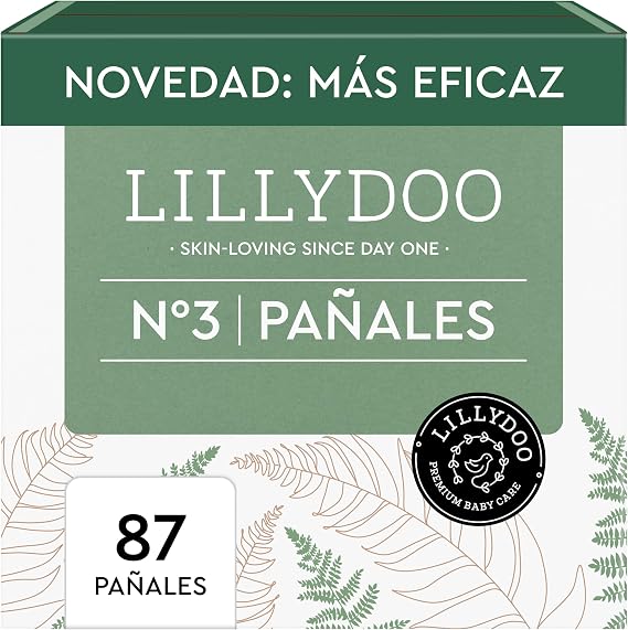 LILLYDOO Unbleached Cellulose Diapers, Size 3 (6+ kg), 87 pcs.