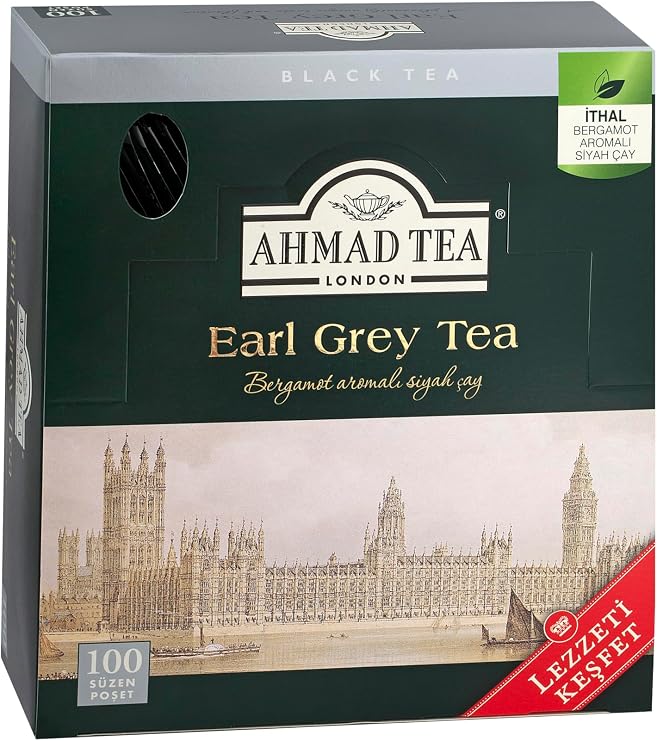 Ahmad Tea Earl Grey Bergamot Aromalı Bardak Poşet Çay 100'lü (100 x 2 Gr)