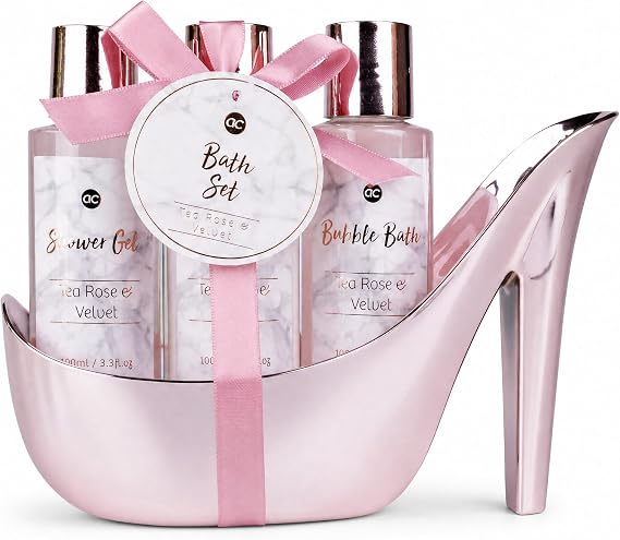 Accentra - MARBLE High Heel Bath Set - 3 Piece Care Set with Shower Gel