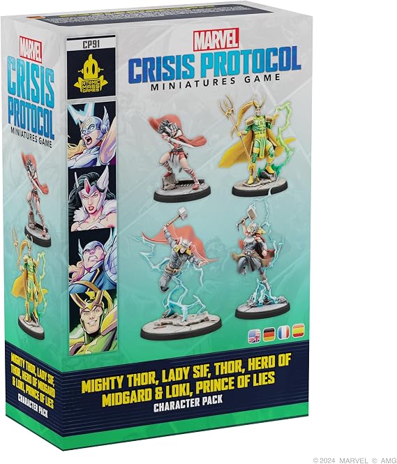 Atomic Mass Games | Marvel Crisis Protocol: Mighty Thor, Lady Sif, Thor, Hero of Midgard & Loki, Prince of Lies | Miniatures Game | Ages 14+ | 2 Players | 90 Minutes Playing Time