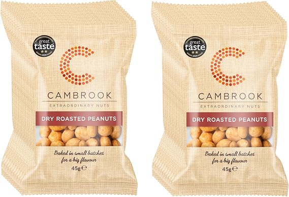 Cambrook - Dry Roasted Peanuts, 45g Bags, Pack of 24
